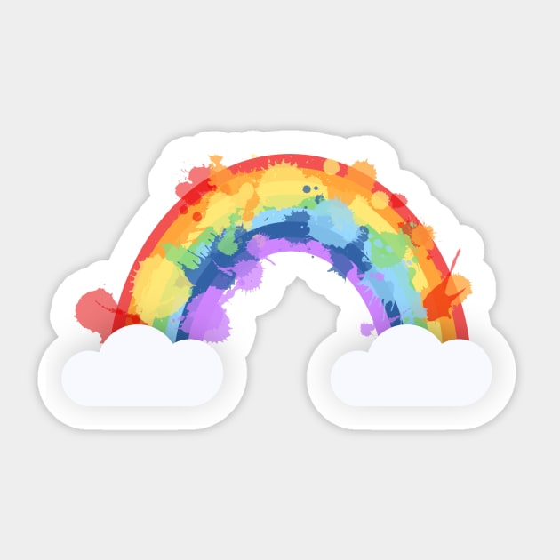 Rainbow Splash Sticker by bluevolcanoshop@gmail.com